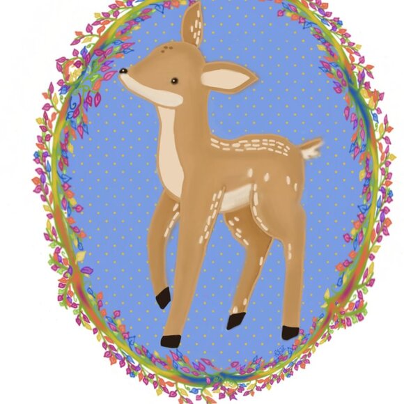 Cute Deer | Kids Art | Modern Wall Art Decor | Minimalist Digital Prints - Picture 4 of 4